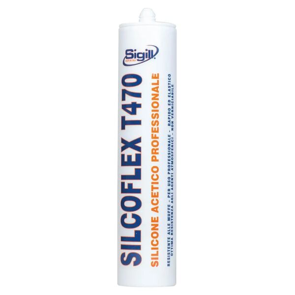 sigill silicone acetico silcoflex t470  280 ml bianco superfici compatte