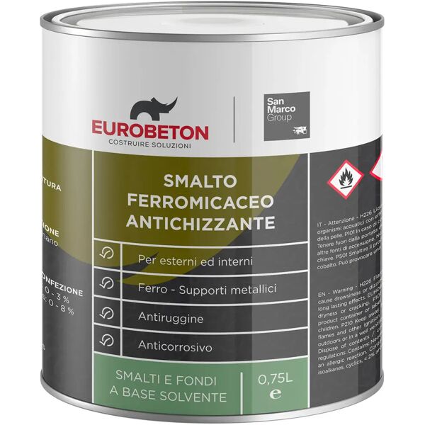 eurobeton sanmarco smalto ferromicaceo eb sanmarco 0,75 l grafite 10 m² con 1 l