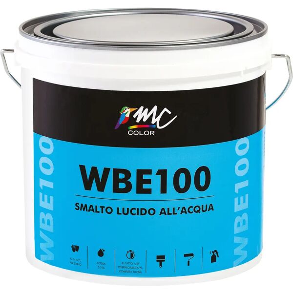 tecnomat smalto acqua lucido mccolor nero 2,5 l tutti i supporti 12-14 m² con 1 l