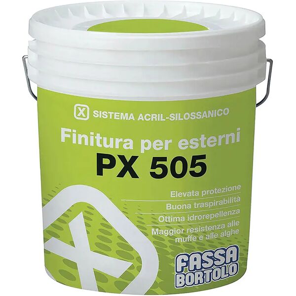 fassa finitura acrilsilossanica px505  5 l bianca riempitiva 4-5 m² con 1 l a 2 mani