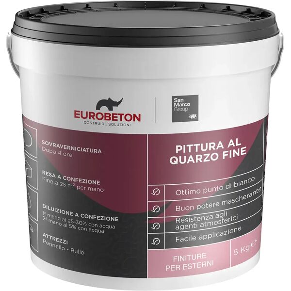 eurobeton sanmarco pittura quarzo  5 kg bianco 2-2,5 m² con 1 kg a 2 mani