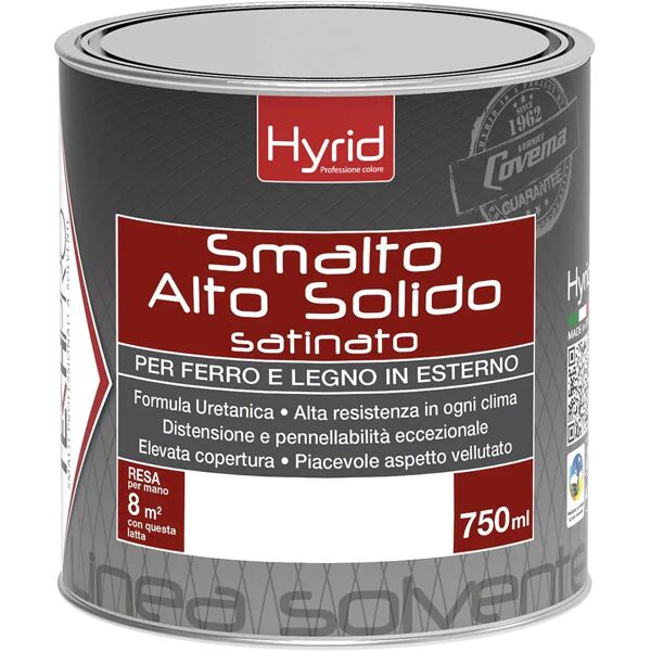 hyrid by covema smalto alto solido covema  0,75 l satinato nero 8 m² con 1 l