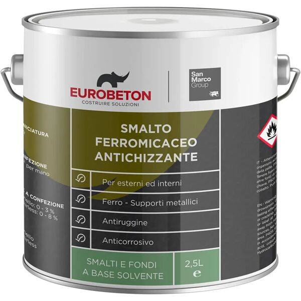 eurobeton sanmarco smalto ferromicaceo eb sanmarco 2,5 l antracite 10 m² con 1 l