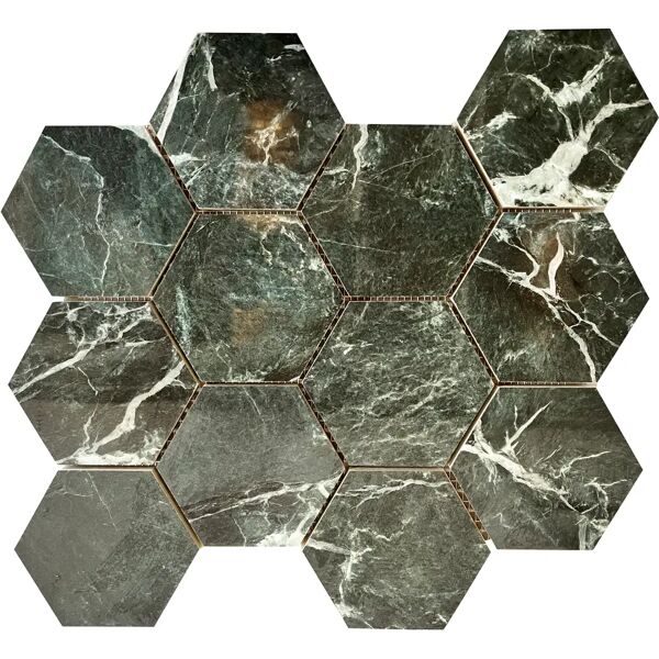 tecnomat mosaico esagono verde alpi foglio 35x34 cm pei3 r9 gres porcellanato