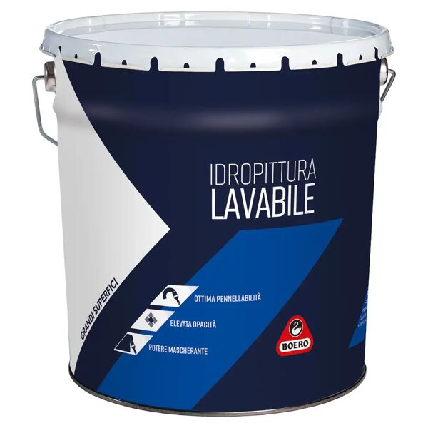 boero idropittura lavabile  bianca 14 l ideale per soggiorni camere 5-6 m² con 1 l a 2 mani