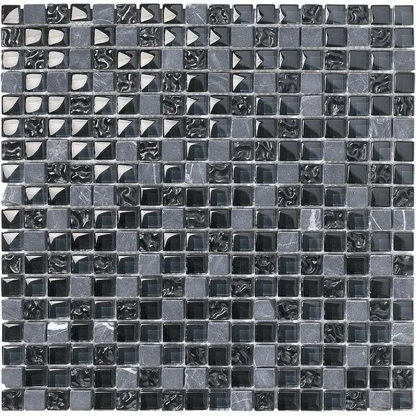 tecnomat mosaico barcellona nero 30x30x0,8 cm al pezzo mix marmo vetro