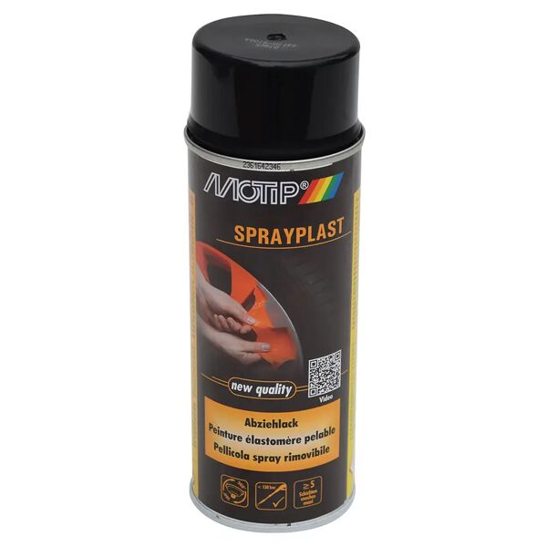 motip pellicola rimovibile spray  400 ml sprayplast nero semilucido 0,5-1 m² con 1 l - 5 mani