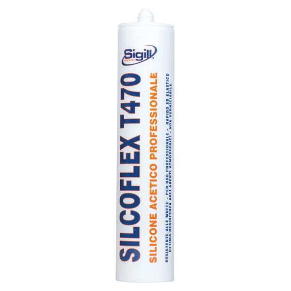 sigill silicone acetico silcoflex t470  280 ml nero superfici compatte