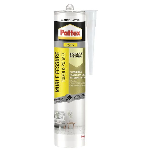 pattex sigillante acrilico muri fessure  280 ml bianco verniciabile