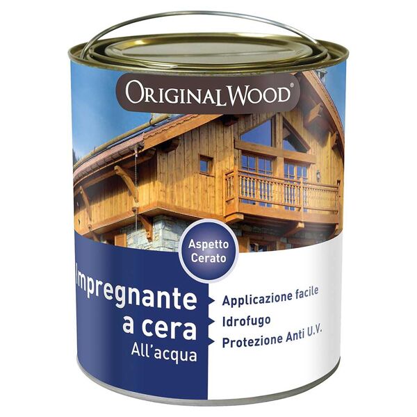originalwood impregnante cera ad acqua original wood 2,5 l noce biondo pronto uso 12 m² con 1 l