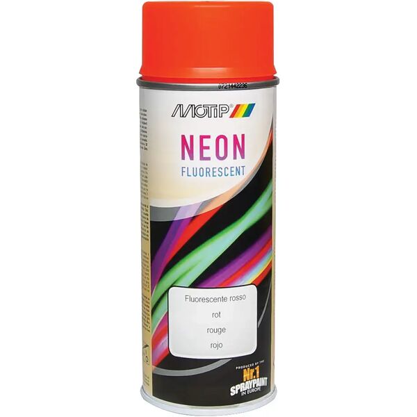 motip smalto spray neon  fluorescente rosso 400 ml 2 - 2,5 m² con 1 l