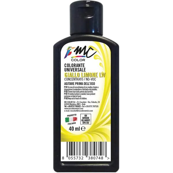 tecnomat colorante universale mc color 40 ml giallo limone concentrato no voc