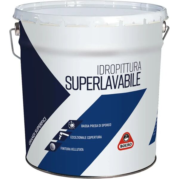 boero idropittura superlavabile  bianca 14 l per soggiorni camere 6-7 m² con 1 l a 2 mani