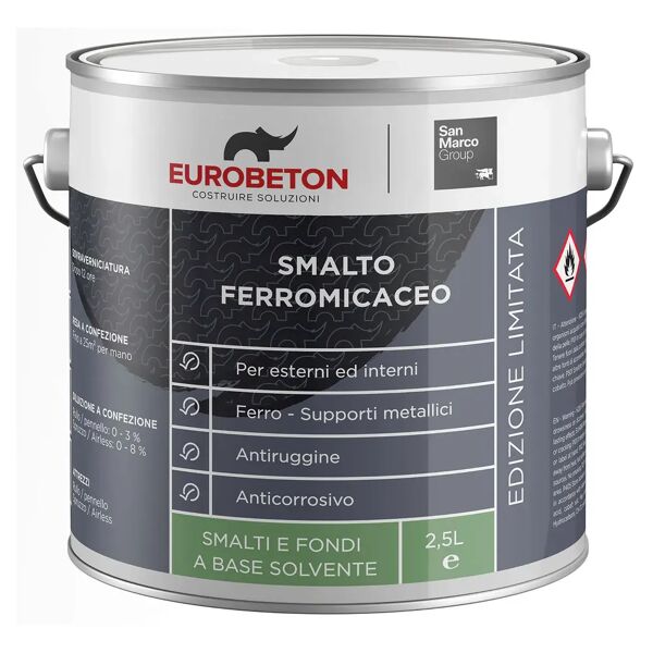 eurobeton sanmarco smalto ferromicaceo eurobeton 2.5 l antracite grana grossa 10 m² con 1 l da diluire