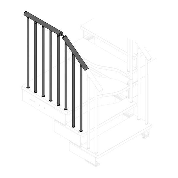 tecnomat kit ringhiera esterna scala kompo per gradini giro acciaio grigio sc - legno noce
