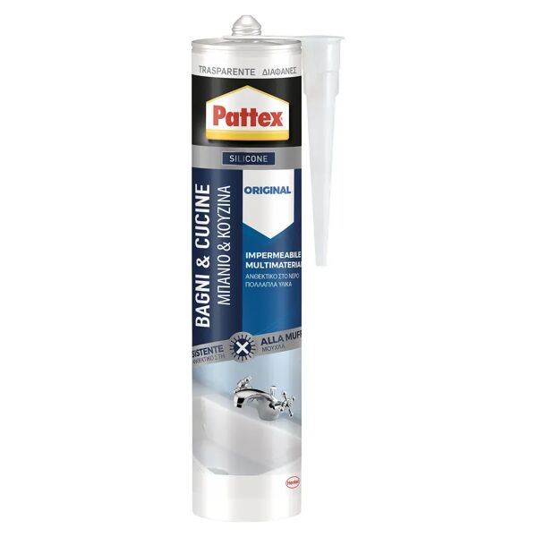 pattex silicone acetico  per sanitari trasparente 280 ml antimuffa