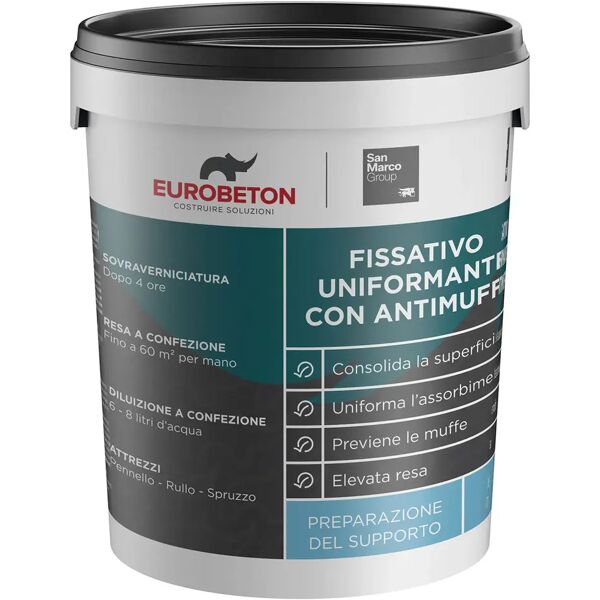 eurobeton sanmarco fissativo  1 l antimuffa per interni 60 m² con 1 l