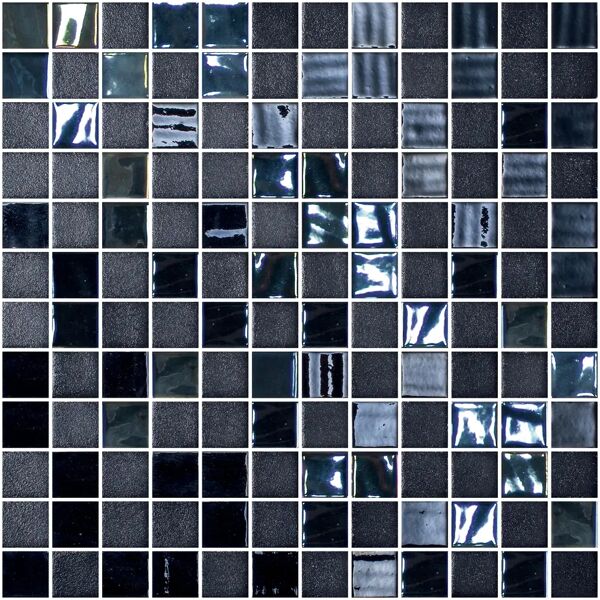 tecnomat mosaico mix iridis stone nero rete 31,1x31,1x0,49 cm vetro vendita al foglio