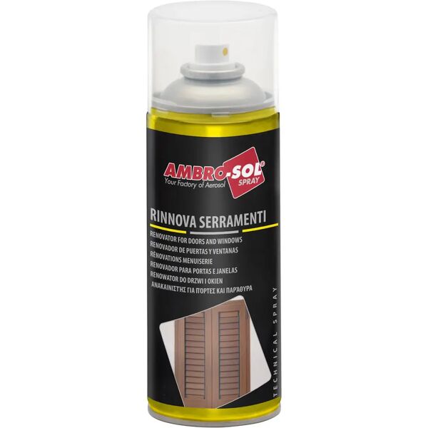 ambrosol rinnova serramenti spray  400 ml  per legno alluminio pvc   incolore inodore