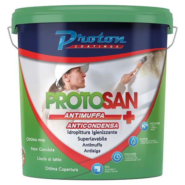 proton idropittura anticondensa protosan 14 l bianca 14 l 5-6 m² con 1 l a 2 mani