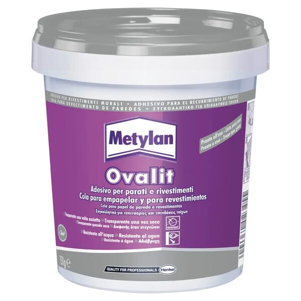 metylan adesivo per parati ovalit  750 g trasparente ideale su substrati difficili