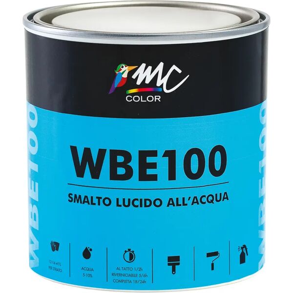 tecnomat smalto acqua lucido mccolor blu profondo 0,75 l tutti i supporti 12-14 m² con 1 l