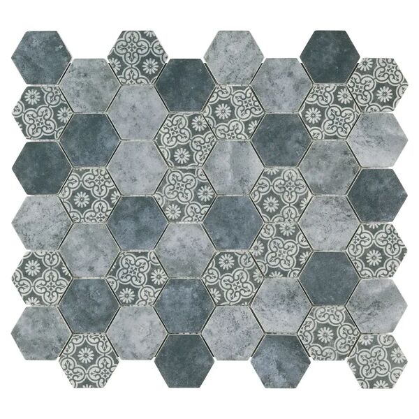 tecnomat mosaico interno marsiglia grey 32,3x28x0,6 cm vetro riciclato