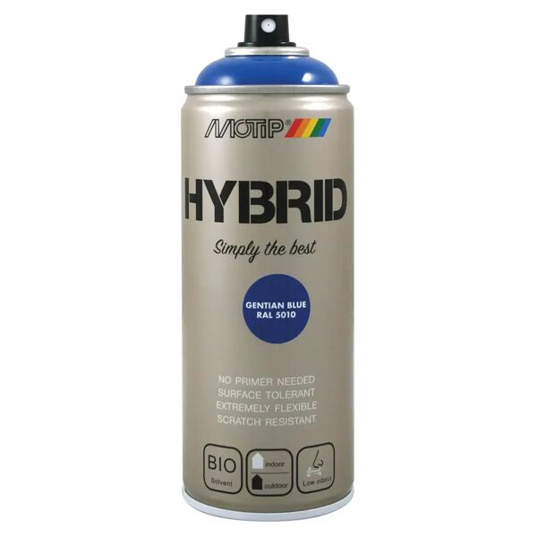 motip vernice spray hybrid ral 5010  blu genziana 400 ml 2,5 - 3,5 m² con 1 l