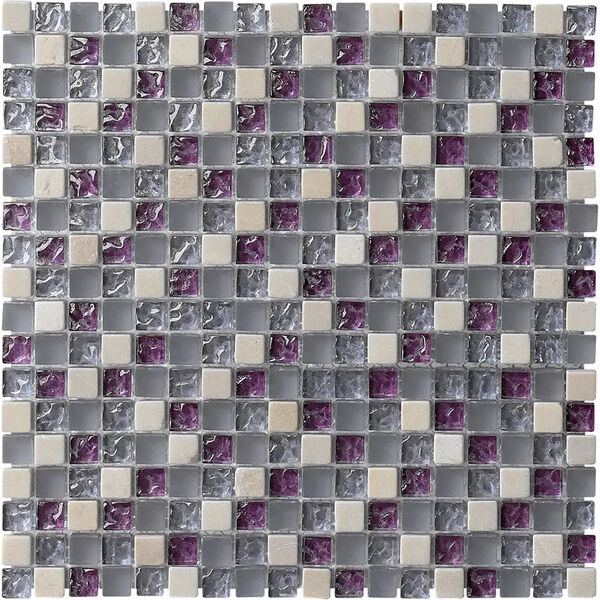 tecnomat mosaico barcellona lilla 30x30x0,8 cm al pezzo mix marmo vetro