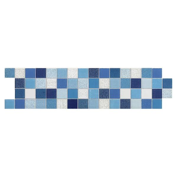 tecnomat listello mosaico azurro 6x25x0,7 cm 4 pezzi bicottura pasta bianca