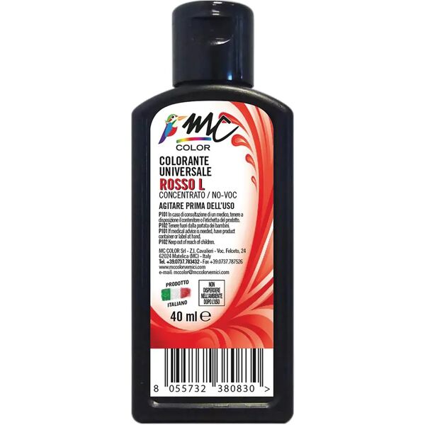 tecnomat colorante universale mc color 40 ml rosso concentrato no voc