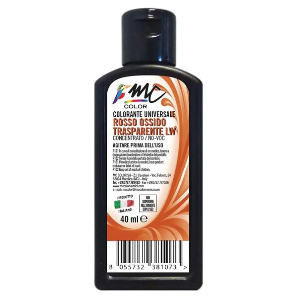 tecnomat colorante universale mc color 40 ml rosso ossido trasparente concentrato no voc