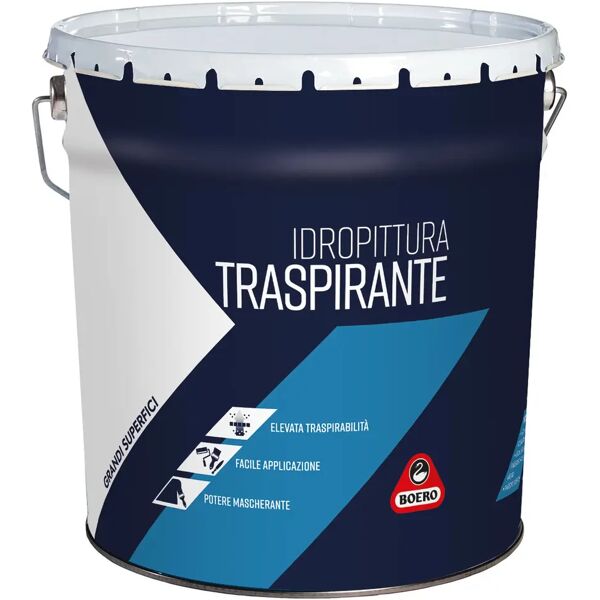 boero idropittura traspirante  bianca 14 l per bagni e cucine 5-6 m² con 1 l a 2 mani