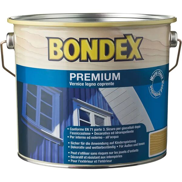 bondex vernice smalto coprente  premium acqua 0,75 l testa di moro pronto uso 8-10 m² con 1 l