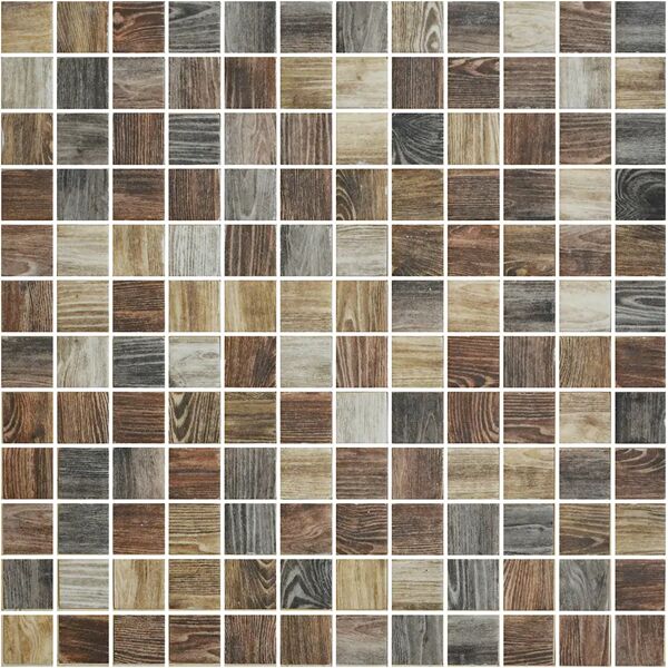 tecnomat mosaico legno oak rete 31,1x31,1x0,49 cm pei 3 pasta di vetro vendita al foglio