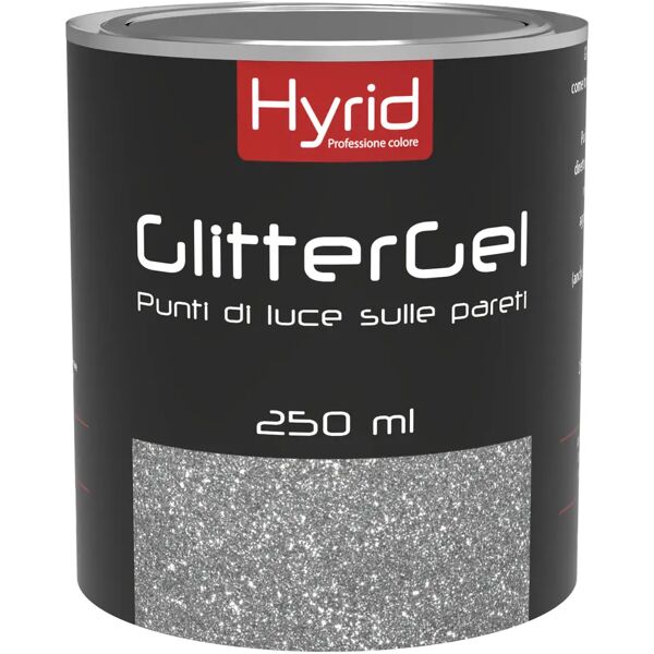 hyrid by covema glitter in gel hyrid 250 ml colore argento