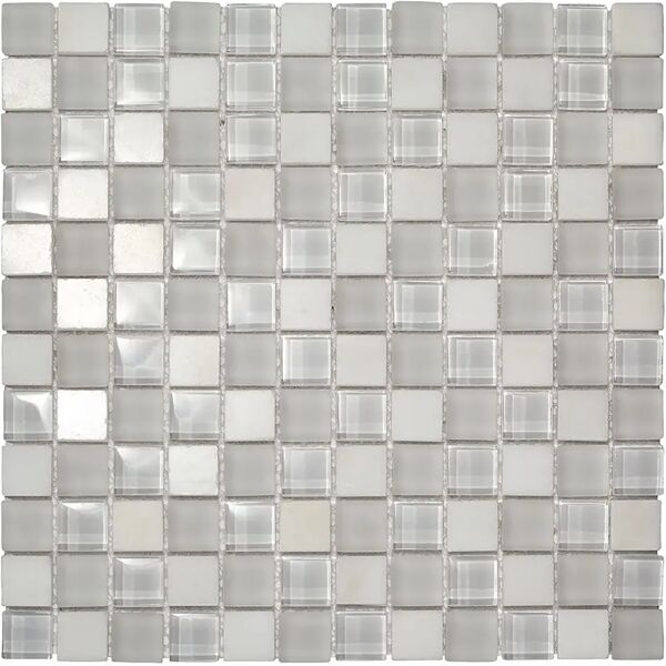 tecnomat mosaico interno madrid bianco 30x30x0,8 cm mix vetro marmo