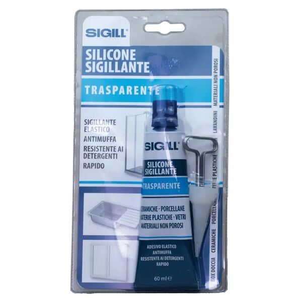 sigill silicone acetico universale  60 ml trasparente antimuffa