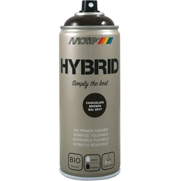 motip vernice spray hybrid ral 8017  marrone cioccolato 400 ml 2,5 - 3,5 m² con 1 l