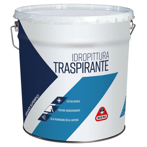 boero idropittura traspirante  bianca 4 l ideale bagni e cucine 5-6 m² con 1 l a 2 mani