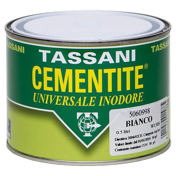 tassani cementite inodore  bianca 0,5 l per legno muratura pvc 9-13 m² con 1 l