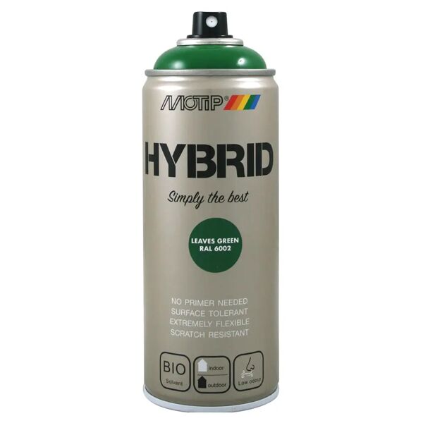 motip vernice spray hybrid ral 6002  verde foglia 400 ml 2,5 - 3,5 m² con 1 l