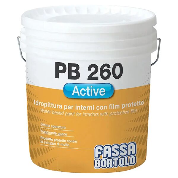 fassa idropittura antimuffa pb260  14 l active bianca per interno 4-6 m² con 1 l a 2 mani