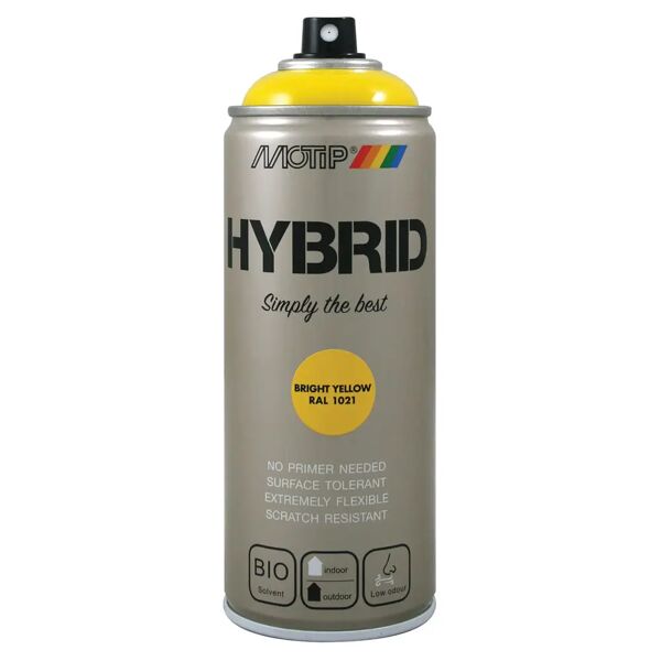 motip vernice spray hybrid ral 1021  giallo colza 400 ml 2,5 - 3,5 m² con 1 l