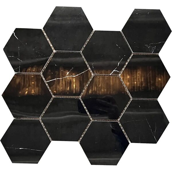 tecnomat mosaico esagono royal nero foglio 35x34 cm pei3 r9 gres porcellanato