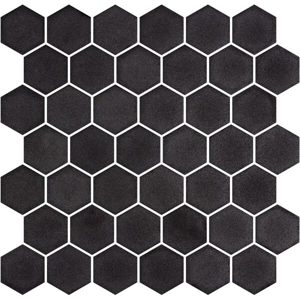 tecnomat mosaico esagonale stoneglass black 28,8x28,6 cm tessere 5x5 cm pasta di vetro 1 pezzo