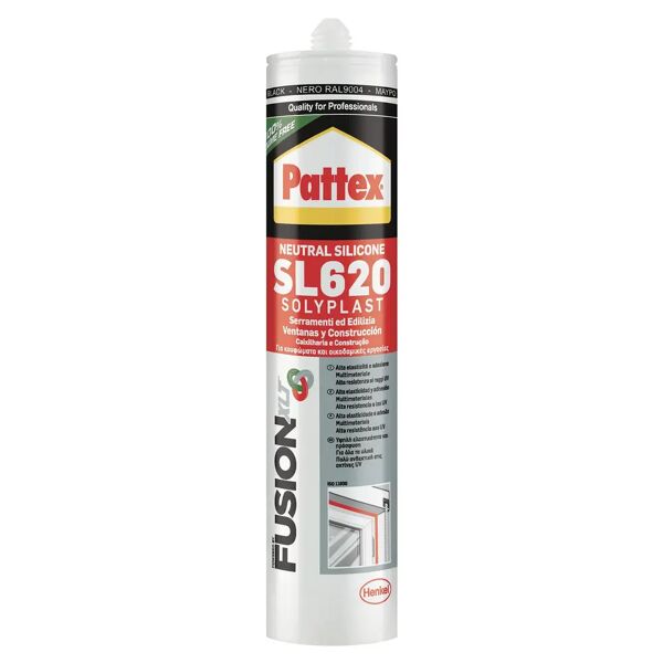 pattex silicone neutro  per serramenti nero ral 9004 300 ml