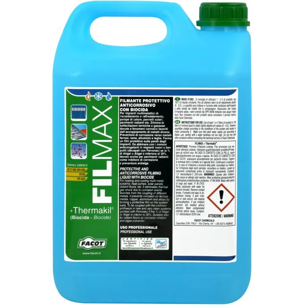 tecnomat filmante facot filmax + thermakil per impianti termici alta bassa temperatura e antialghe 5 l