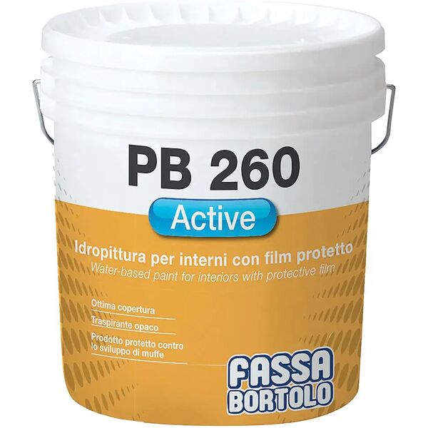 fassa idropittura antimuffa pb260  5 l active bianca per interno 4-6 m² con 1 l a 2 mani