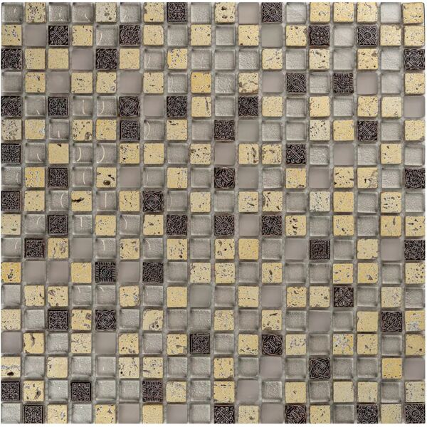 tecnomat mosaico interno valencia avorio 30x30x0,8 cm mix vetro marmo